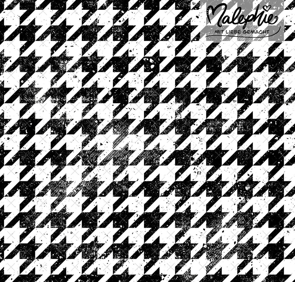 Allover * Houndstooth - schwarz/weiß* - French Terry