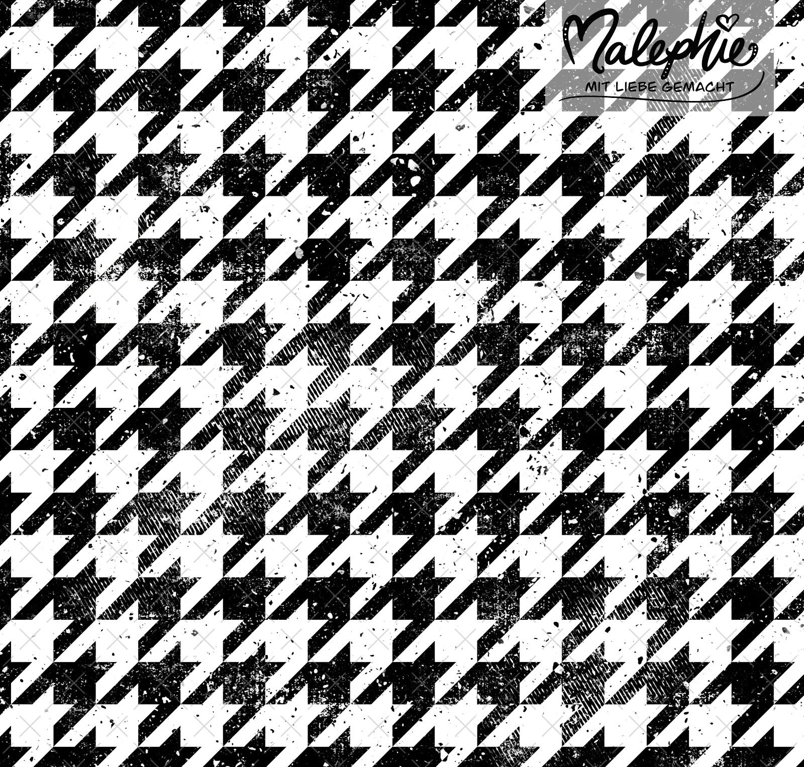 Allover * Houndstooth - schwarz/weiß* - French Terry