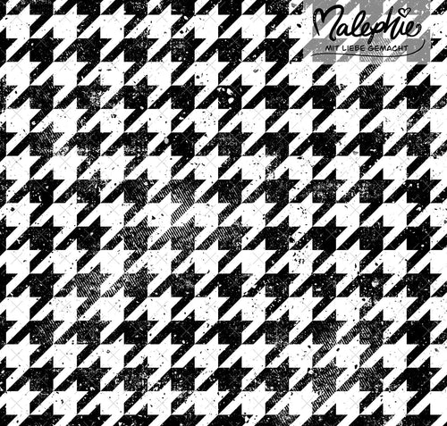 Allover * Houndstooth - schwarz/weiß* - French Terry