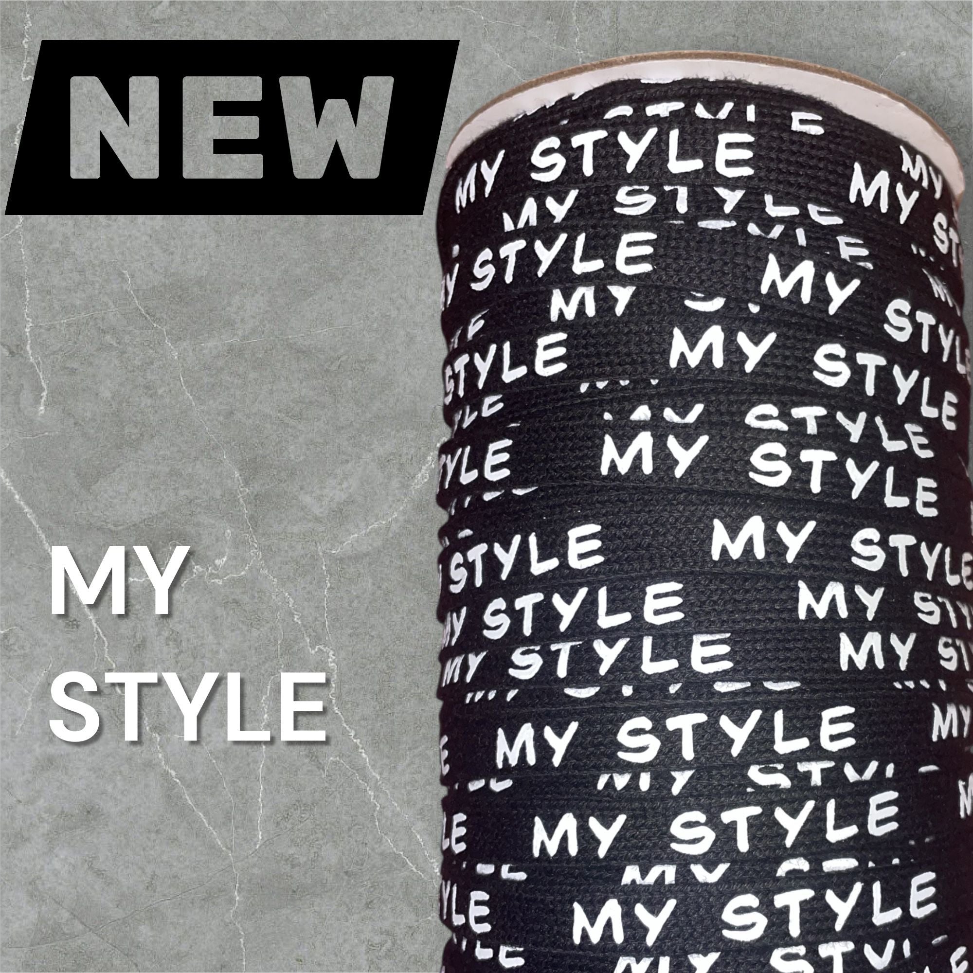 Flachkordel mit 3D Druck * MY STYLE - 10mm (Kopie)