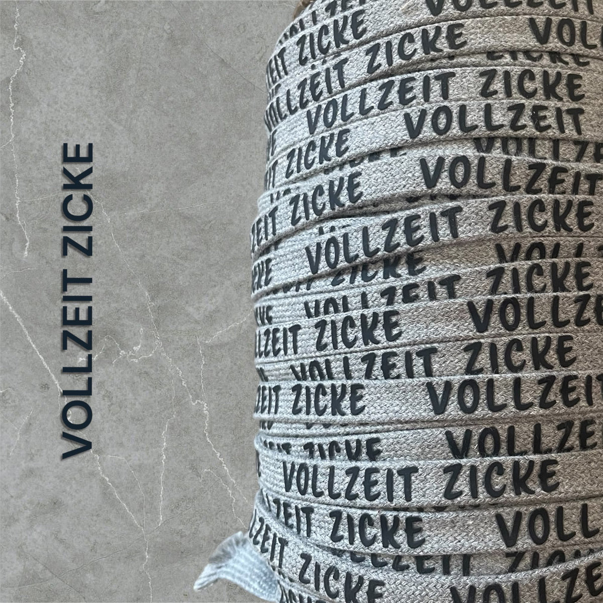 Flachkordel mit 3D Druck * VOLLZEIT ZICKE - 10mm