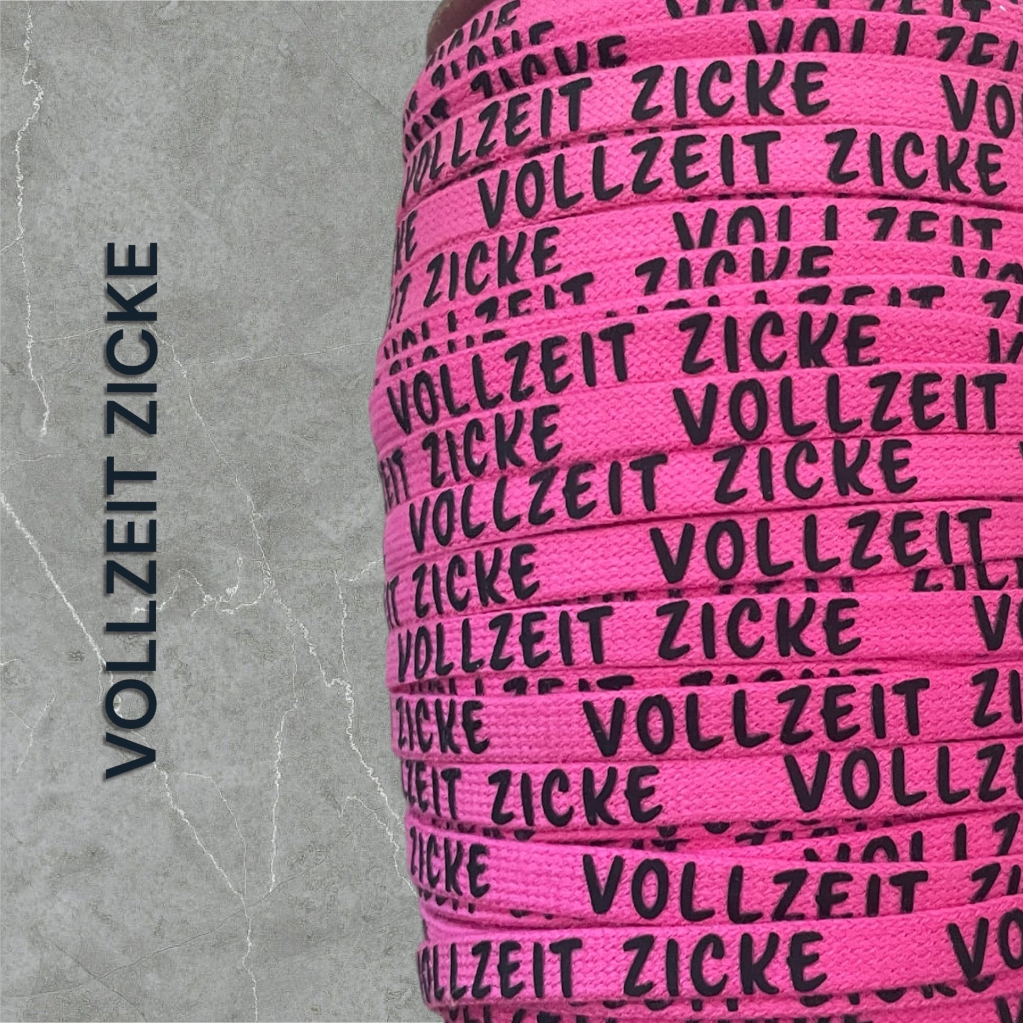 Flachkordel mit 3D Druck * VOLLZEIT ZICKE - 10mm