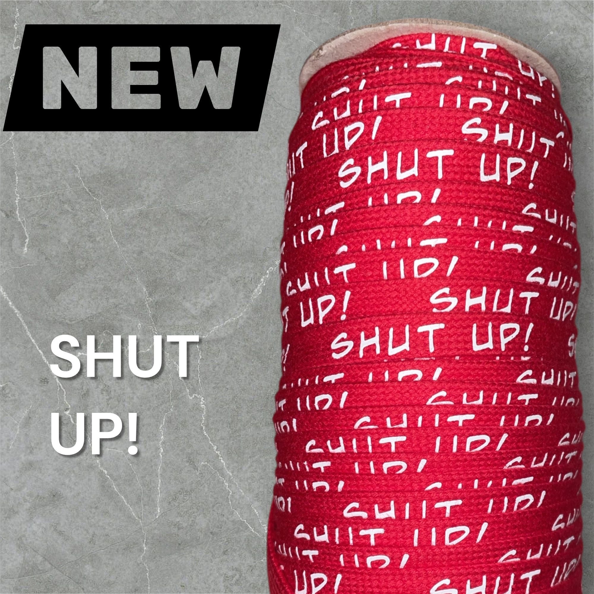 Flachkordel mit 3D Druck * SHUT UP! 10mm