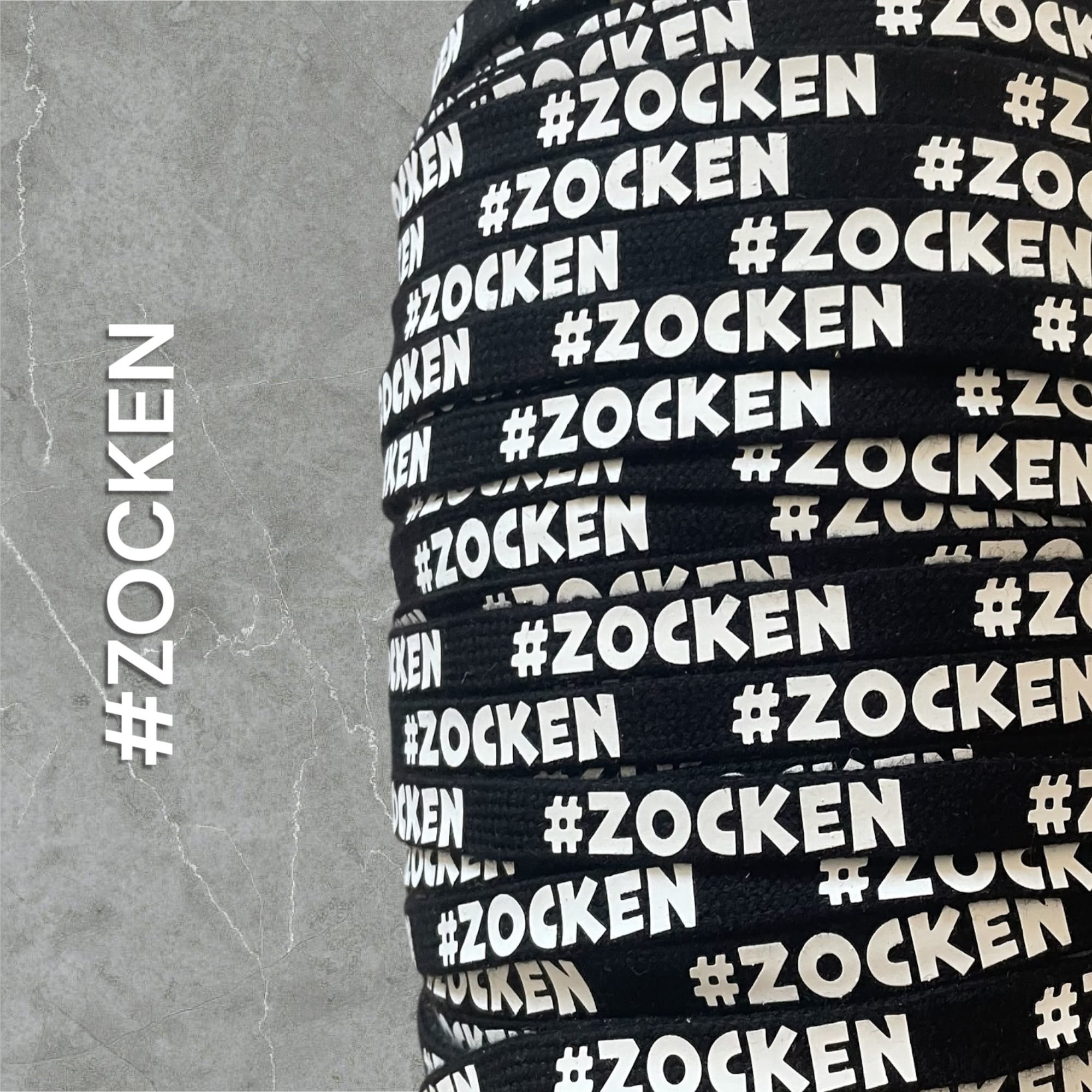 Flachkordel mit 3D Druck * #ZOCKEN - 10mm