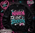 Bügelbild * NÄHEN statt ZOCKEN - verschiedene Größen