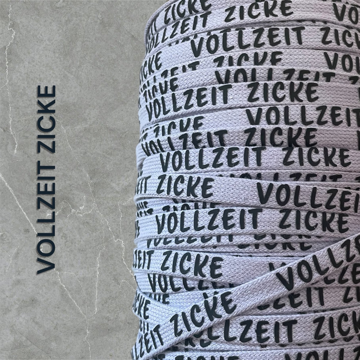 Flachkordel mit 3D Druck * VOLLZEIT ZICKE - 10mm