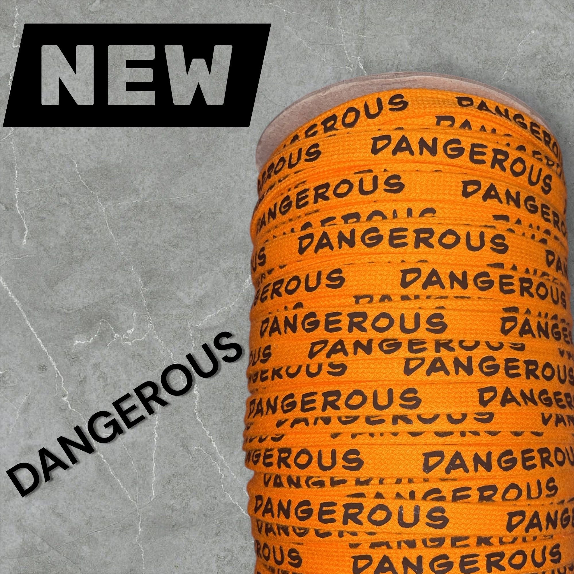 Flachkordel mit 3D Druck * DANGEROUS - 10mm