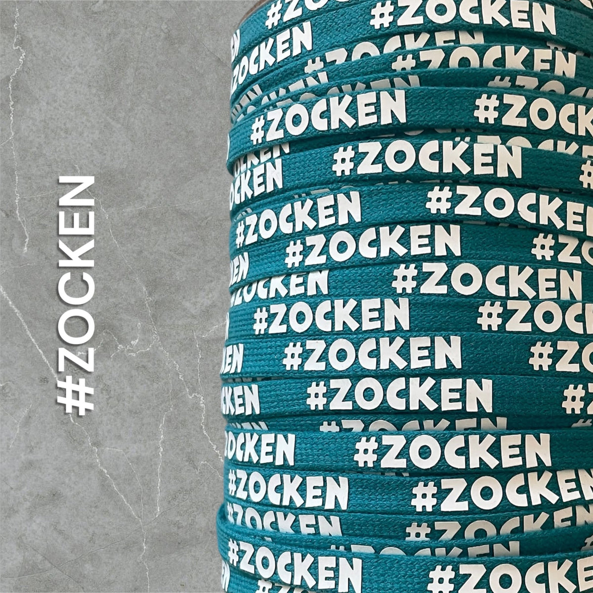 Flachkordel mit 3D Druck * #ZOCKEN - 10mm