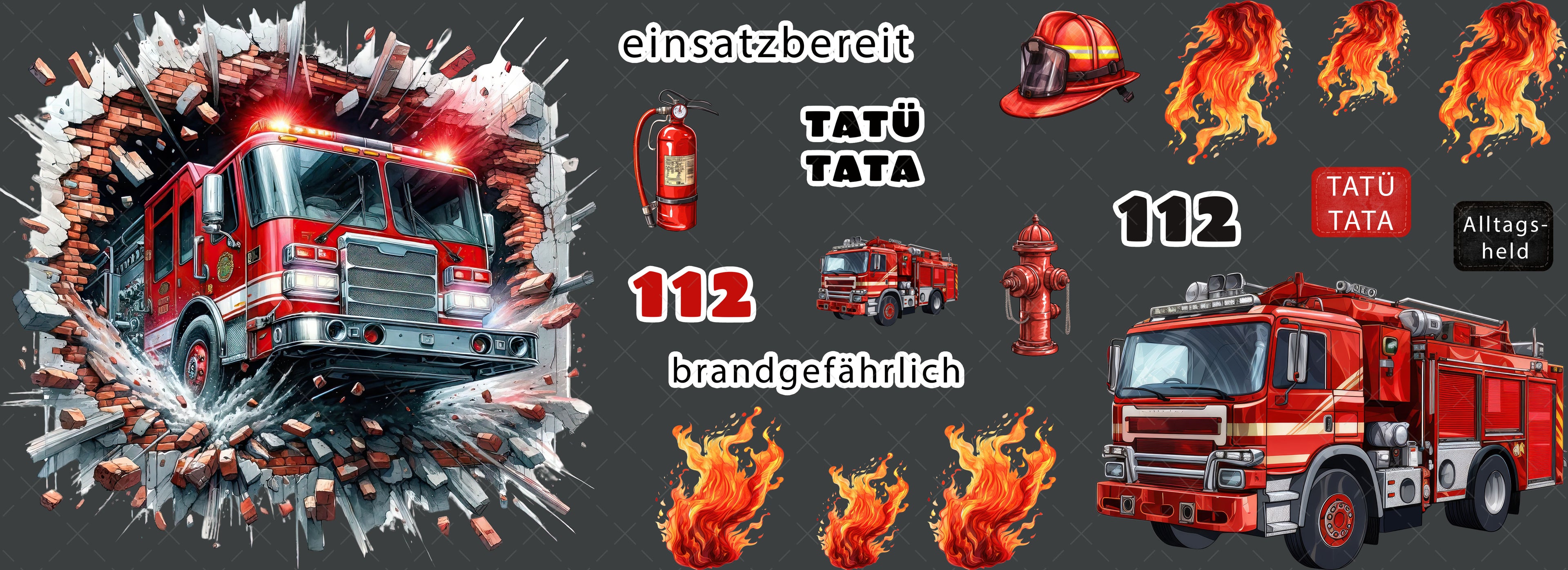 BB21 *  Feuerwehr - Bügelbildbogen