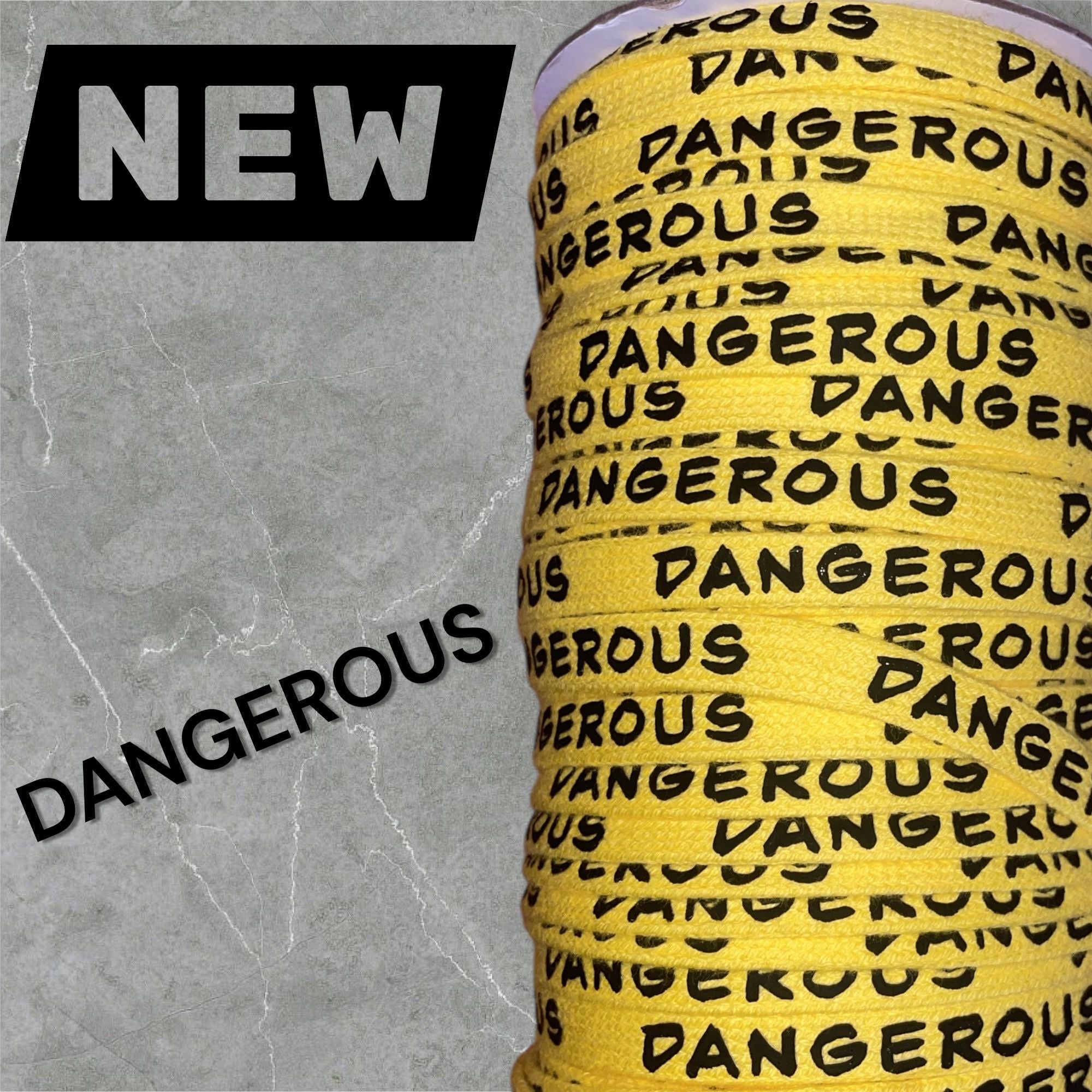 Flachkordel mit 3D Druck * DANGEROUS - 10mm