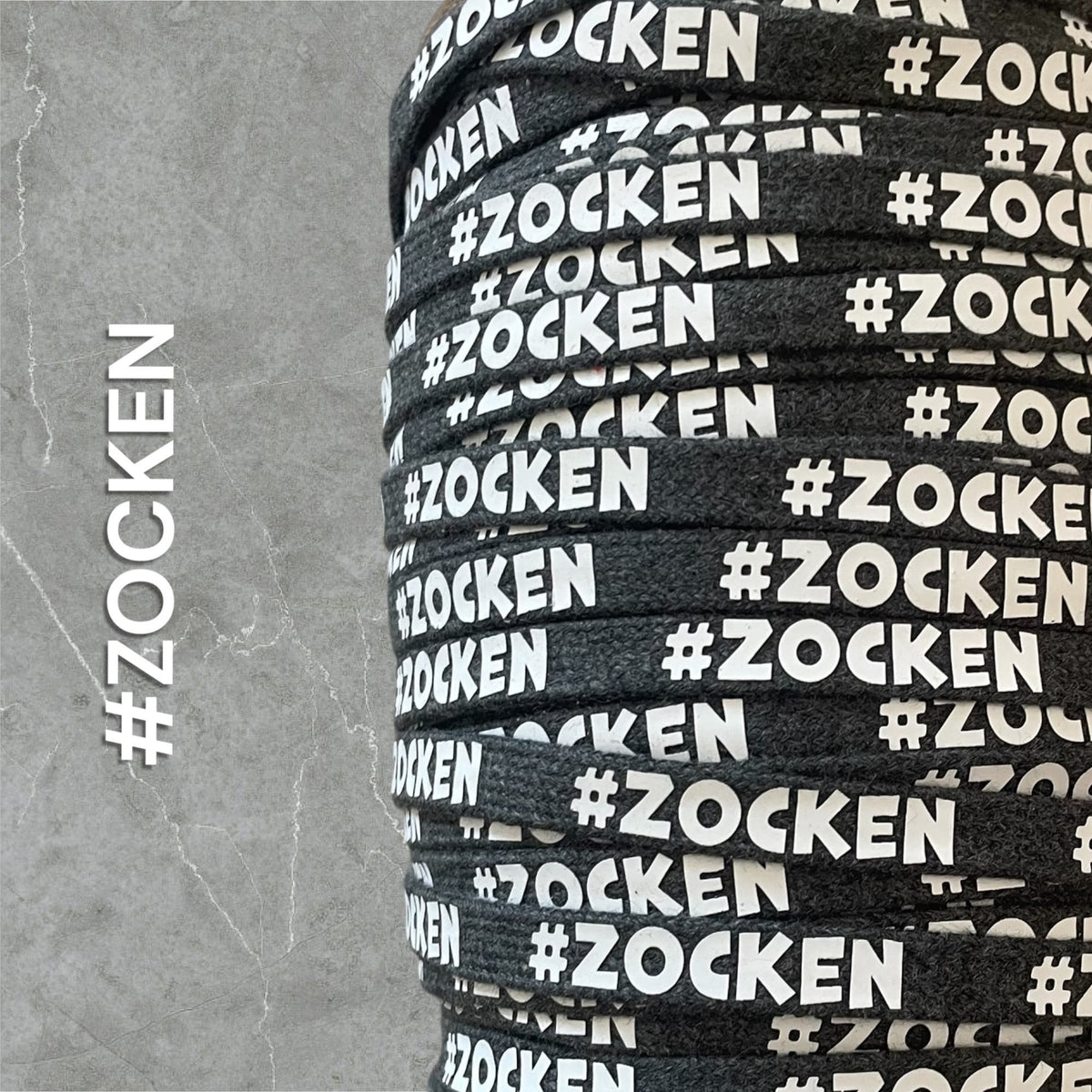 Flachkordel mit 3D Druck * #ZOCKEN - 10mm