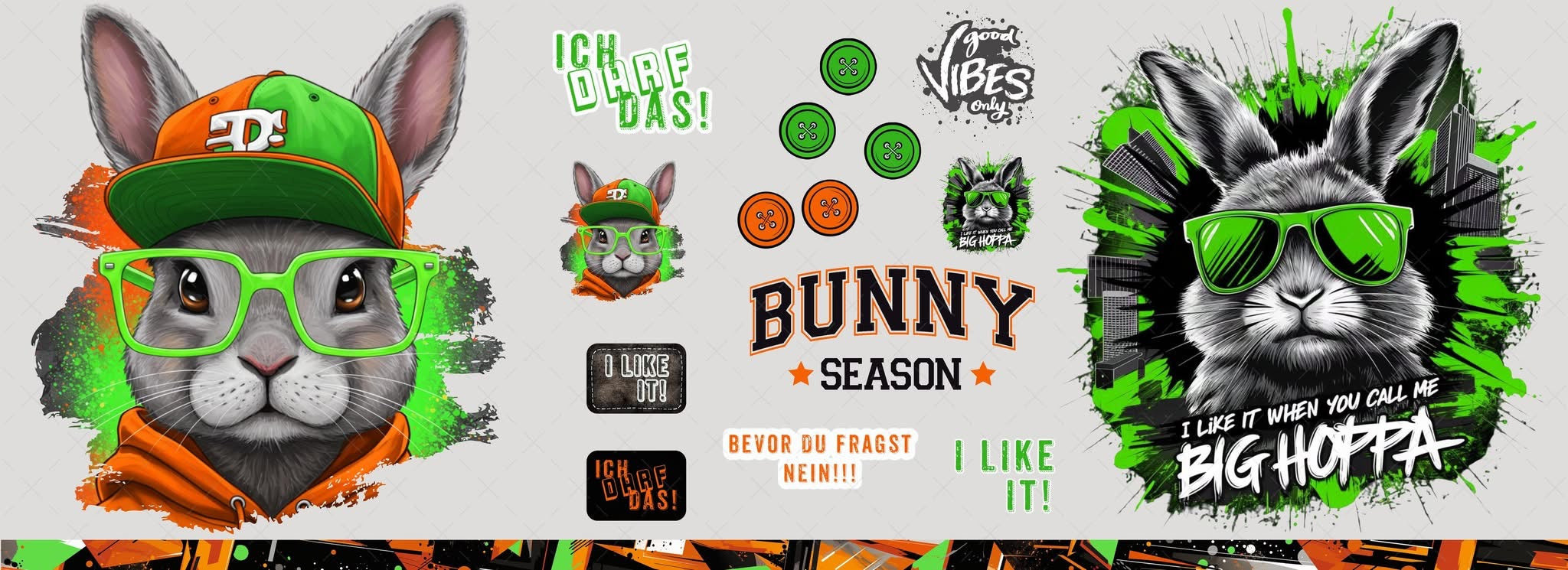 BB14 *  Bunny Season Boy - Bügelbildbogen