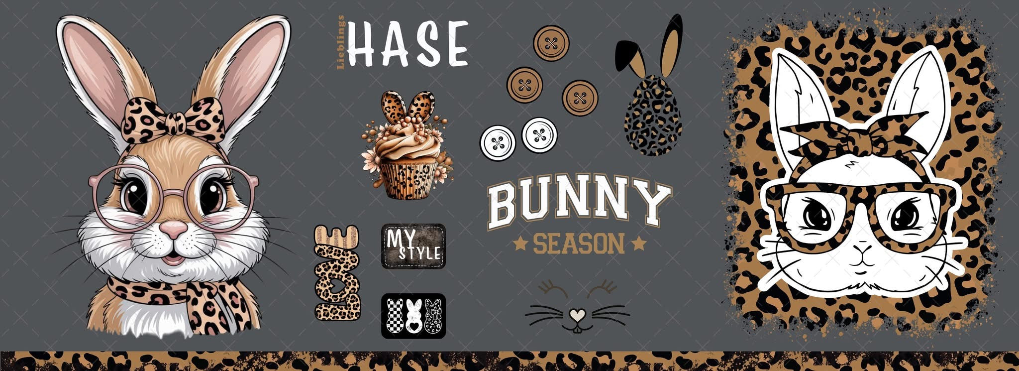 BB15 *  Bunny Season Girl - Bügelbildbogen