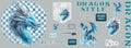 BB17 *  Dragon BLUE - Bügelbildbogen
