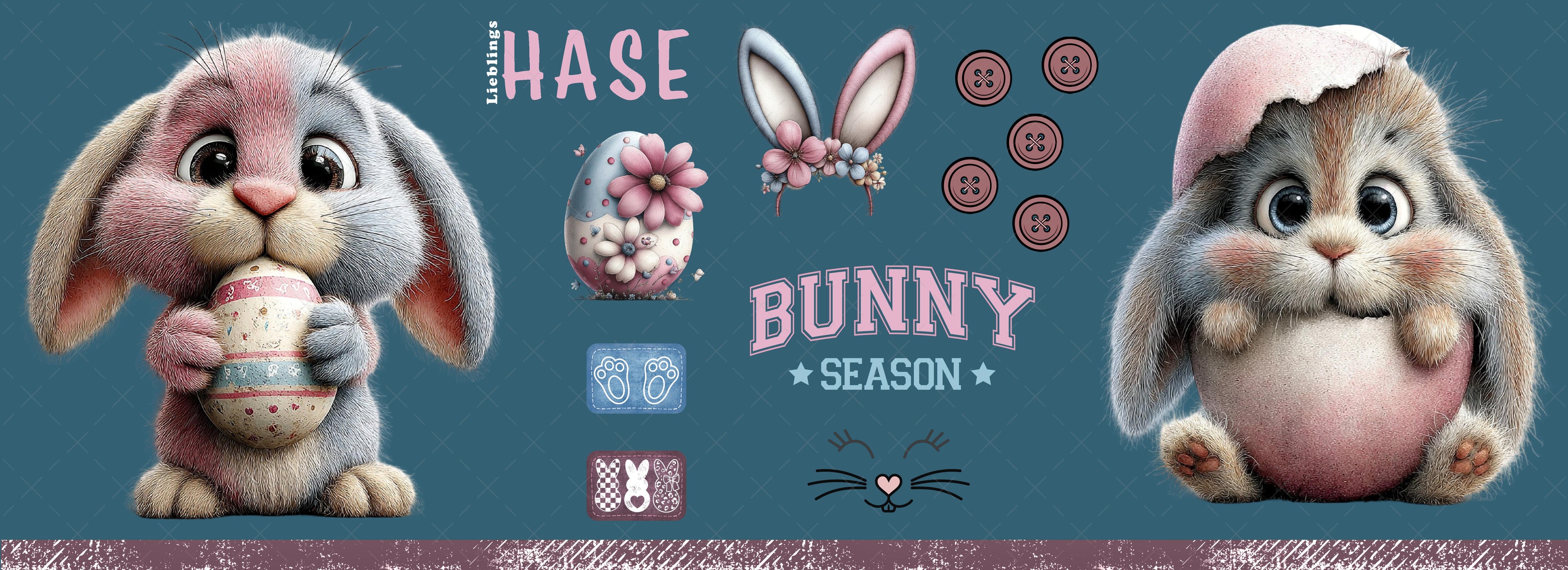 BB22 *  Bunny - Bügelbildbogen