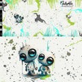 Panel * Roboter GRÜN - French Terry